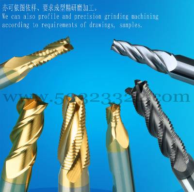 round-flute end mill, straight-shanke waving-edge