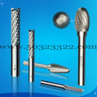 Rotary bur with staggered teeth, rotary bur with taper head or round head